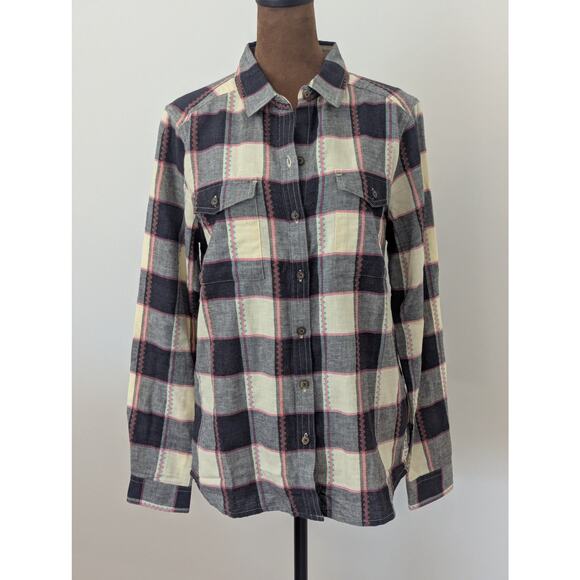 NWOT Toad & Co Re-Form Recycled Cotton Poly Flannel Shirt Barley Buffalo Check S - Picture 2 of 9